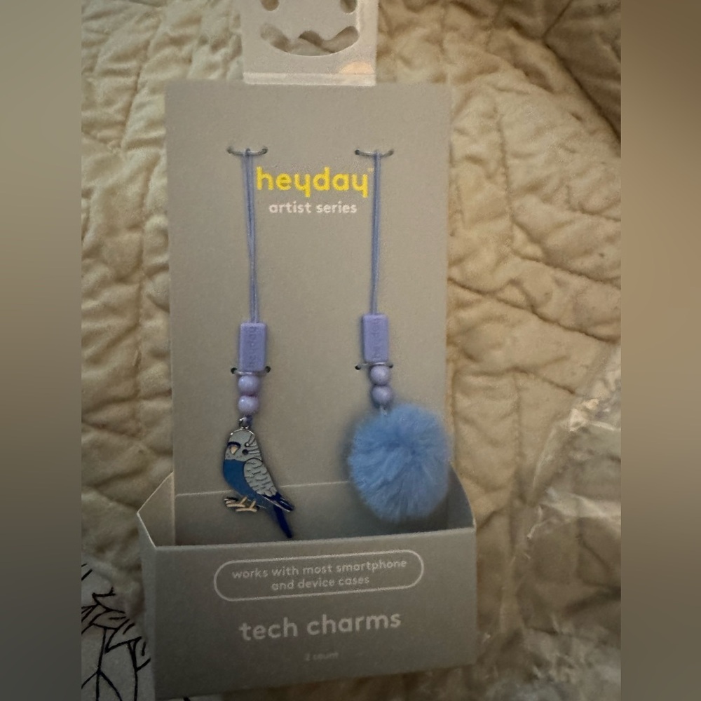 Heyday Blue Bird and Pom Pom Tech Charms